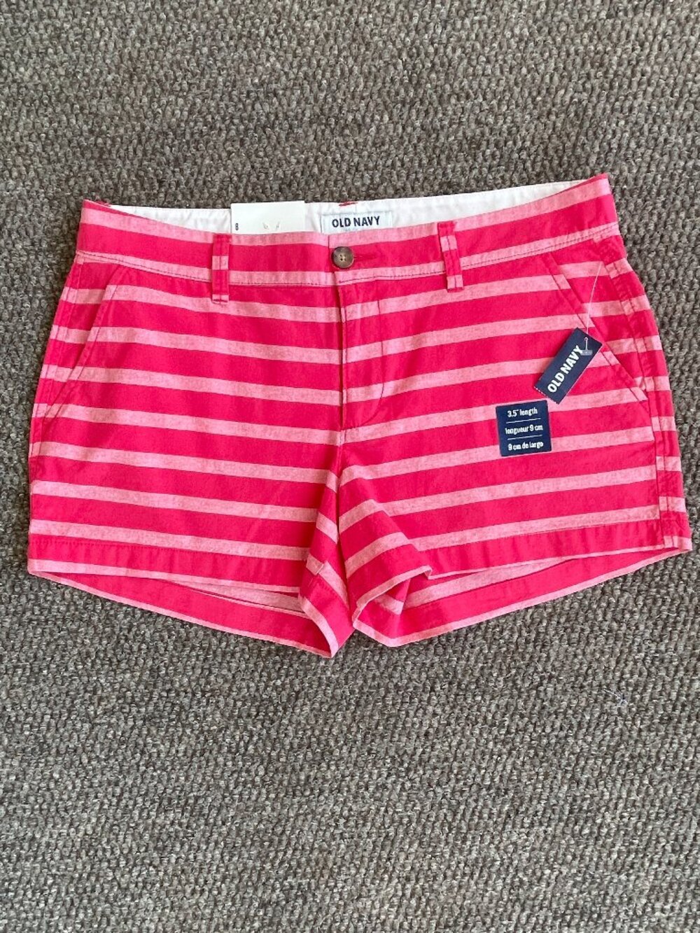 NWT OLD NAVY Striped Shorts 8 Pink